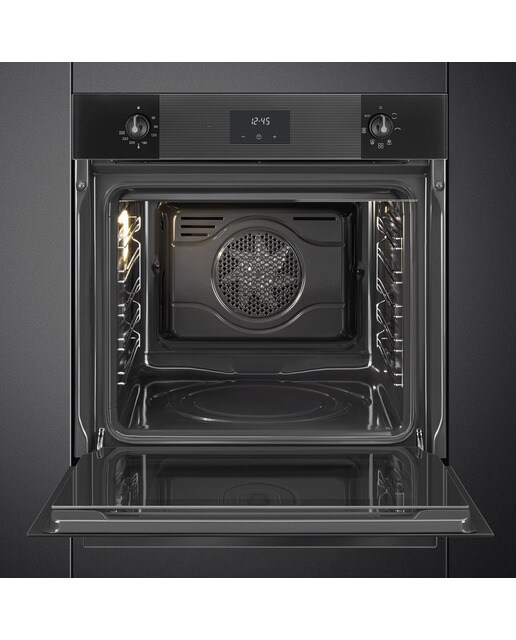 Forno Ventilado Smeg Linea SF6100VB3 Pirolítico e de 70 Litros - Preto Preto-4
