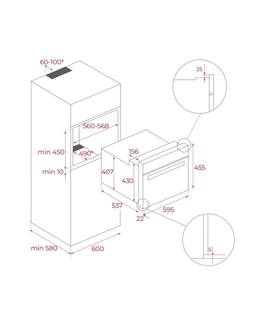 Forno Multifunções Teka HLB 8406 P Função AirFry, SurroundTemp, Dual Clean Pirólise + Hydroclean® PRO e de 70 Litros - Preto Preto-2