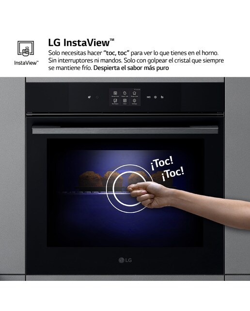 Horno multifunción LG 76l, display LCD, Instaview, funciones de cocina vapor y freidora de aire - WSED7667M Negro mate-2