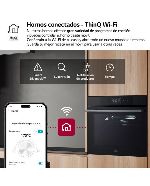 Horno multifunción LG 76l, display LCD, Instaview, funciones de cocina vapor y freidora de aire - WSED7667M Negro mate-9