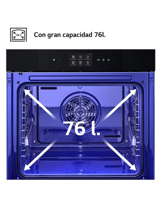 Horno multifunción LG 76l, display LCD, Instaview, funciones de cocina vapor y freidora de aire - WSED7667M Negro mate-10