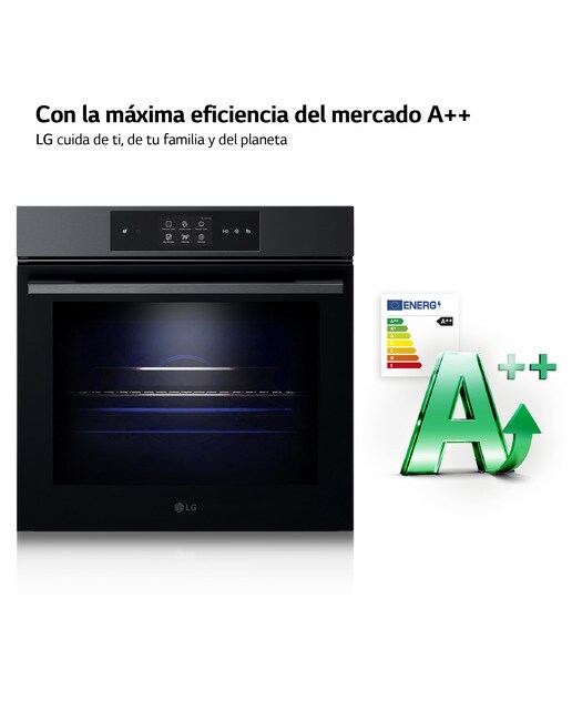 Horno multifunción LG pirolítico, 76 l, display LCD función Instaview, cocina vapor, freidora de aire - WSED7665B - Negro mate Negro mate-10
