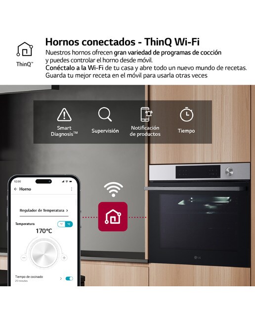 Horno multifunción LG pirolítico, 76 l, display LCD con mando giratorio, función Instaview - WSED7612S Acero Inox-8