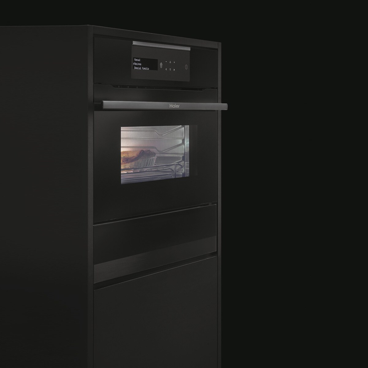 Horno compacto Haier con función microondas - HWO45NB4B0B1 Negro-4