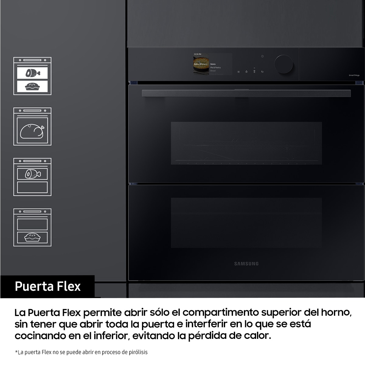 Horno multifunción Samsung pirolítico, Dual Cook Steam - NV7B6795JAK/U1 Negro-7