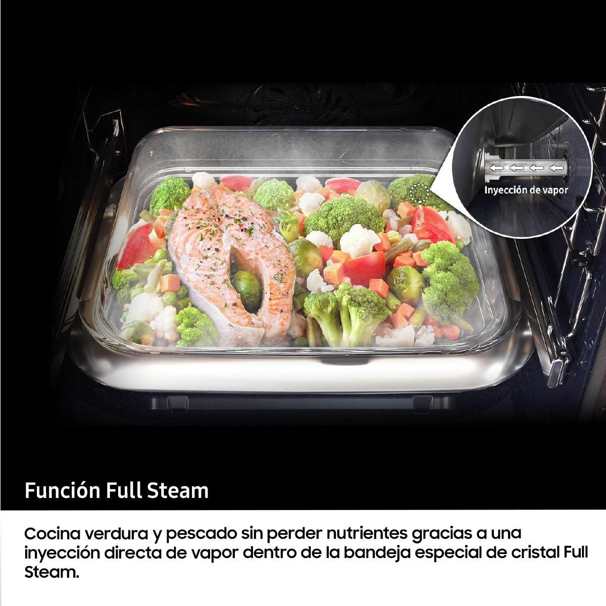 Horno multifunción Samsung pirolítico, Dual Cook Steam - NV7B6795JAK/U1 Negro-8