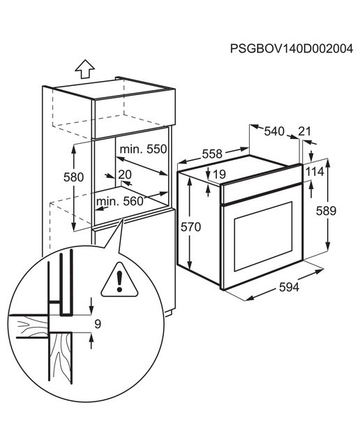 Horno multifunción Electrolux con sistema de limpieza AquaClean, 6 funciones - KOHHH00BX3 Inox-4