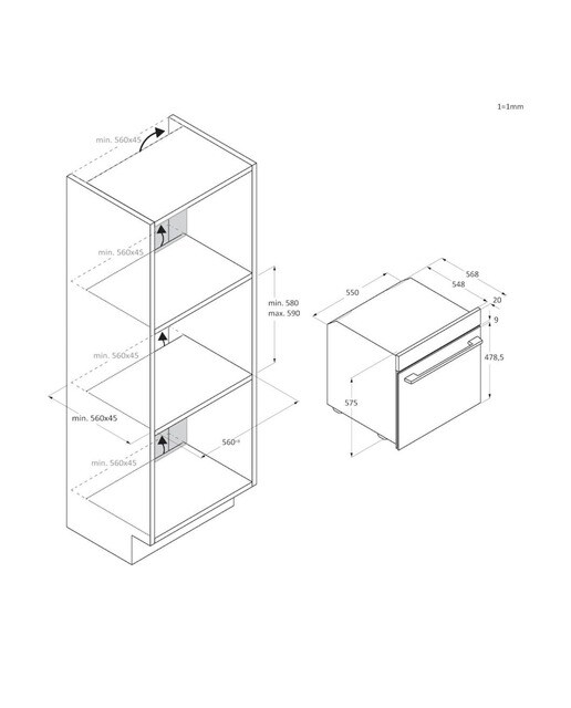 Horno multifunción Candy, limpieza pirolítica e hidrolítica, New Moderna - CA6 N5B3EYTB Negro-2