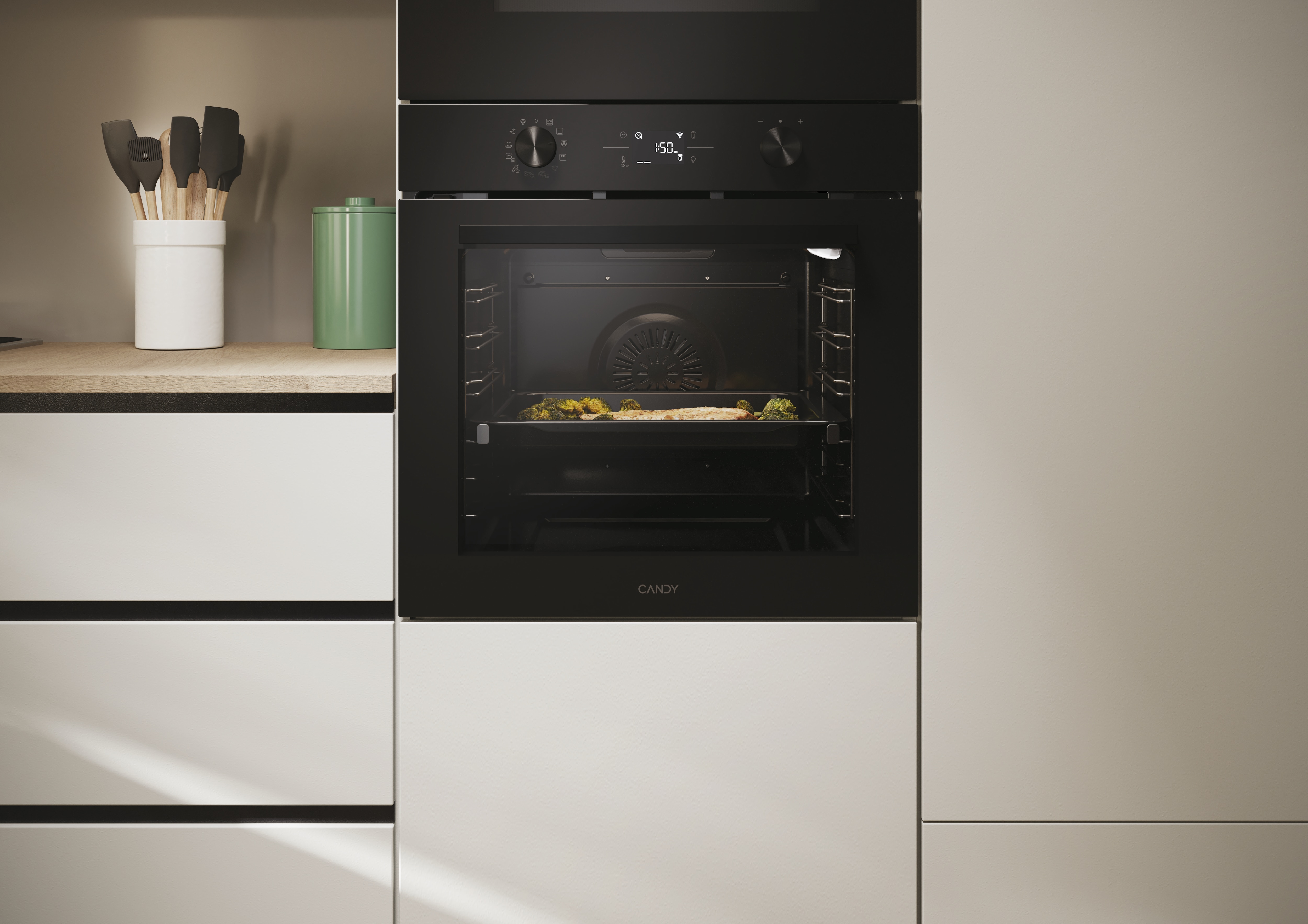 Horno multifunción Candy, limpieza pirolítica e hidrolítica, New Moderna - CA6 N5B3EYTB Negro-6