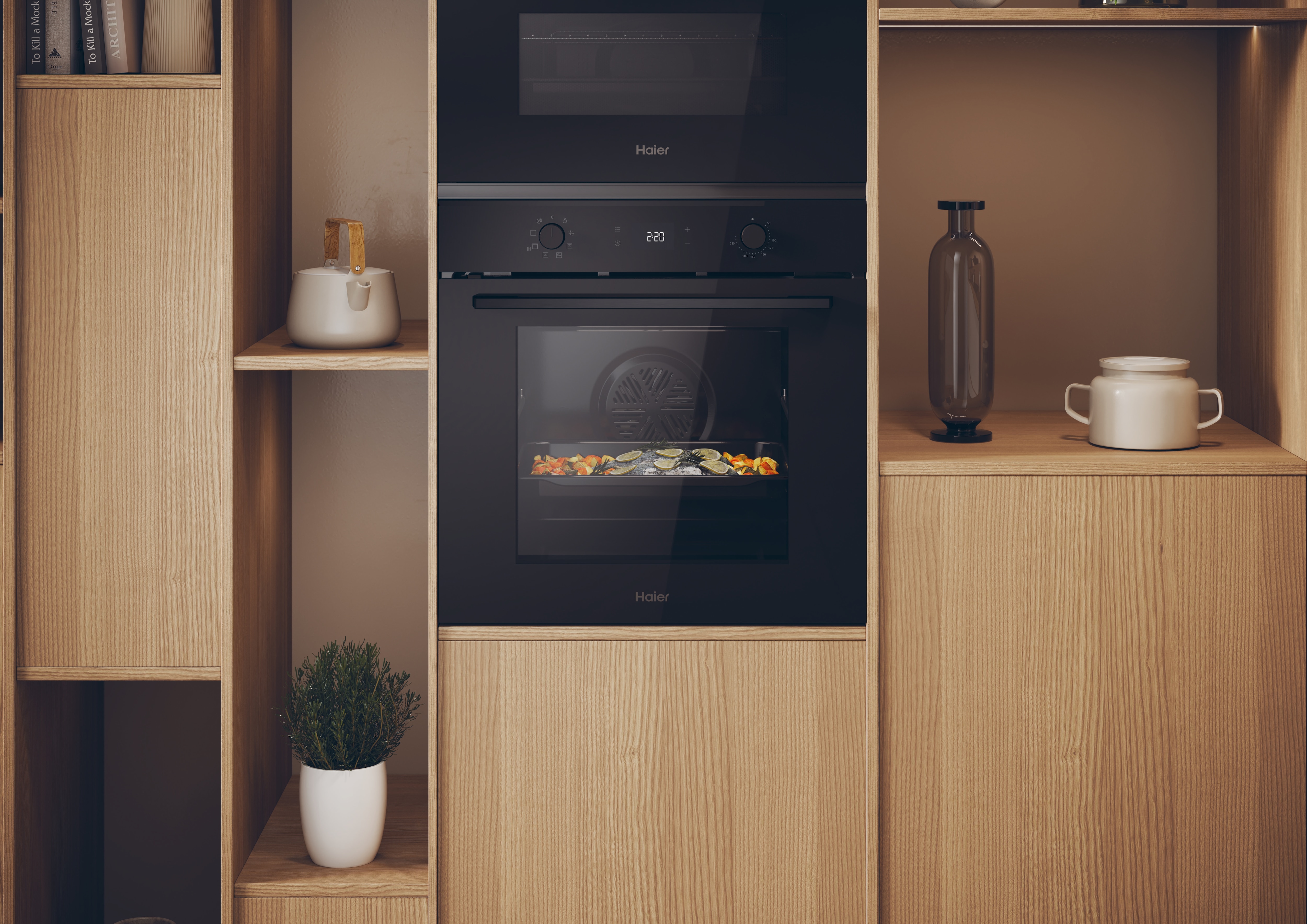 Forno Multifunções Haier ID Series 2 H6 ID2P3T1HTB Limpeza Hidrolítica e Guia Telescópica e de 78 Litros - Preto Preto-3
