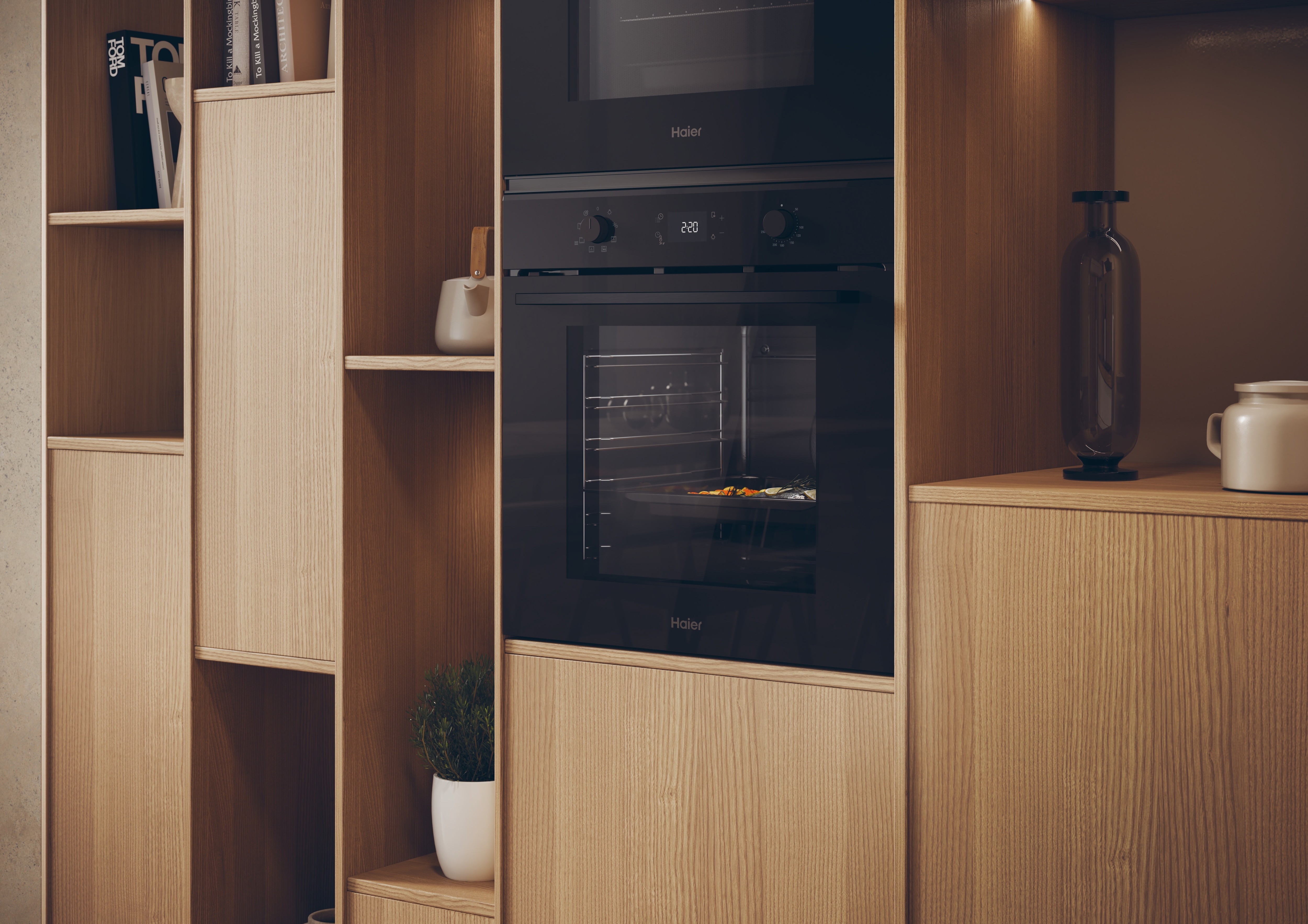 Forno Multifunções Haier ID Series 2 H6 ID2P3T1HTB Limpeza Hidrolítica e Guia Telescópica e de 78 Litros - Preto Preto-5