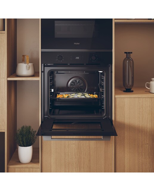 Horno multifunción Haier limpieza hidrolítica y guía telescópica ID Series 2 - H6 ID2P3T1HTX Negro-4