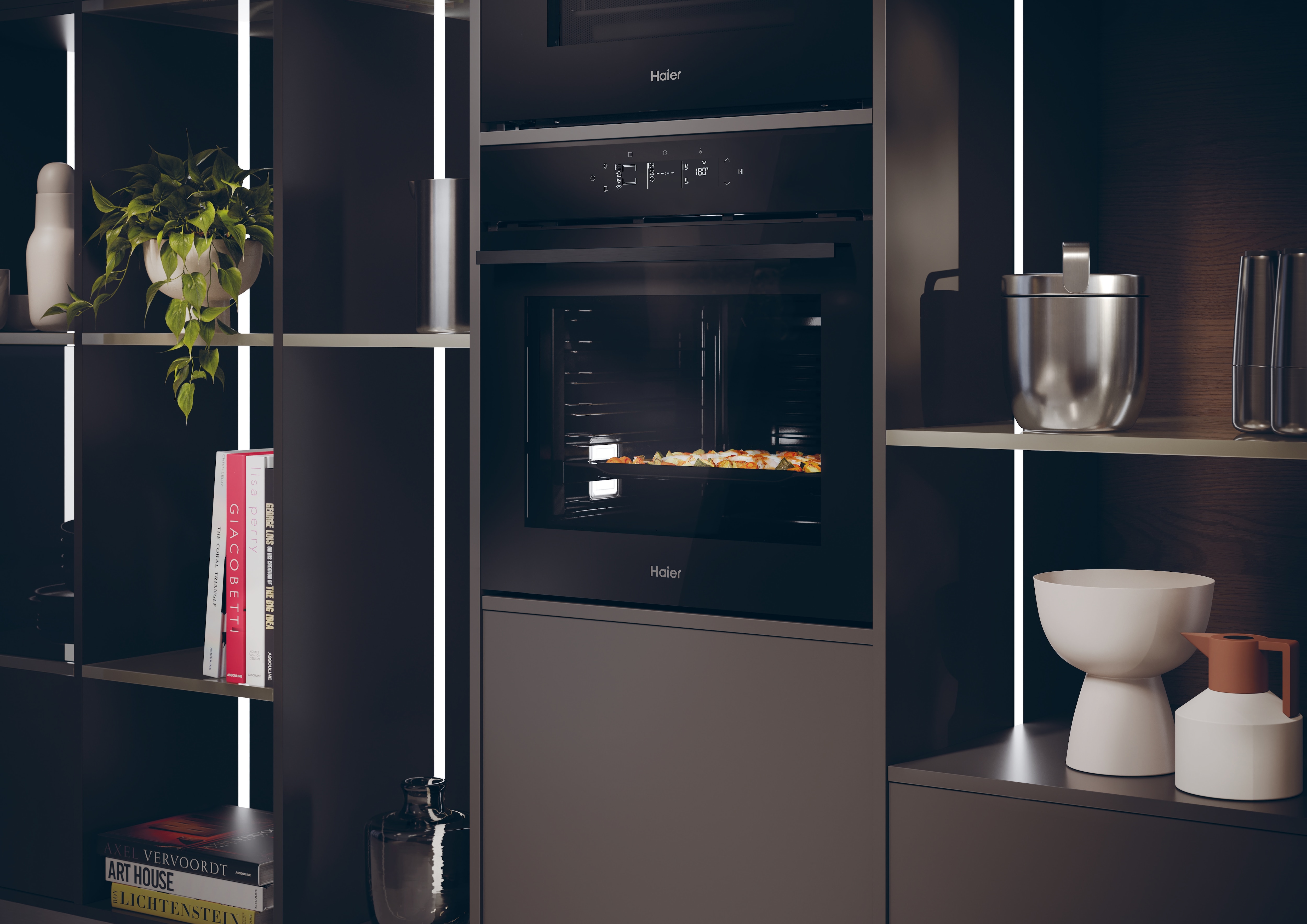 Forno Multifunções Haier H6 ID46G3YTB Pirolítico com Guia Telescópica e de 78 Litros - Preto Preto-5