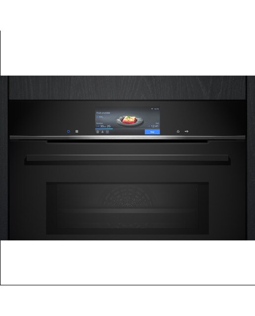 Forno Multifunções Função Micro-ondas Siemens iQ700 HM778GMB1 Pirolítico e Hidrolítico, Home Connect e de 67 Litros - Preto Preto-3