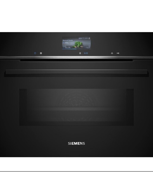 Imagem 0 de Forno Compacto Função Micro-ondas Siemens iQ700 CM776GKB1 Pirolítico+Hidrolítico e de 45 Litros - Preto