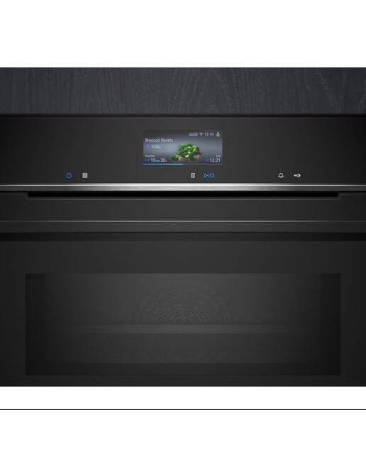 Forno Compacto Função Micro-ondas Siemens iQ700 CM776GKB1 Pirolítico+Hidrolítico e de 45 Litros - Preto Preto-3