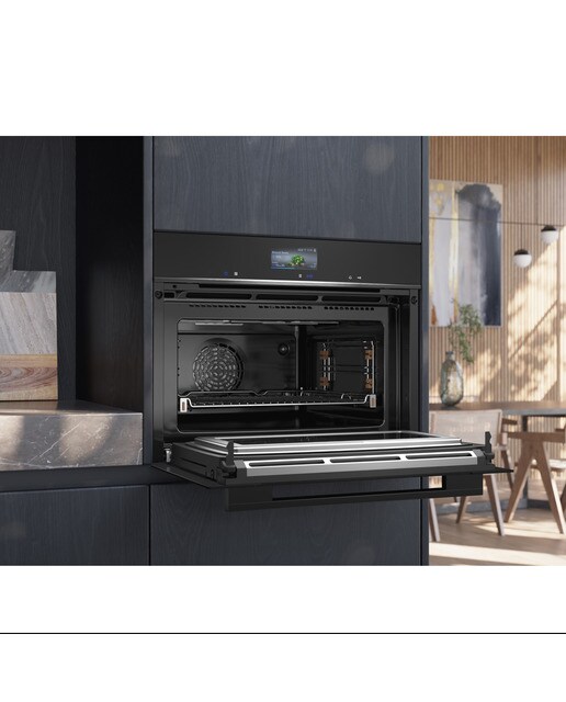 Forno Compacto Função Micro-ondas Siemens iQ700 CM776GKB1 Pirolítico+Hidrolítico e de 45 Litros - Preto Preto-7