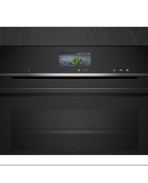 Forno Compacto Função Vapor Siemens iQ700 CS736G1B1 Hidrolítico, TFT touchdisplay e de 47 Litros - Preto Preto-3