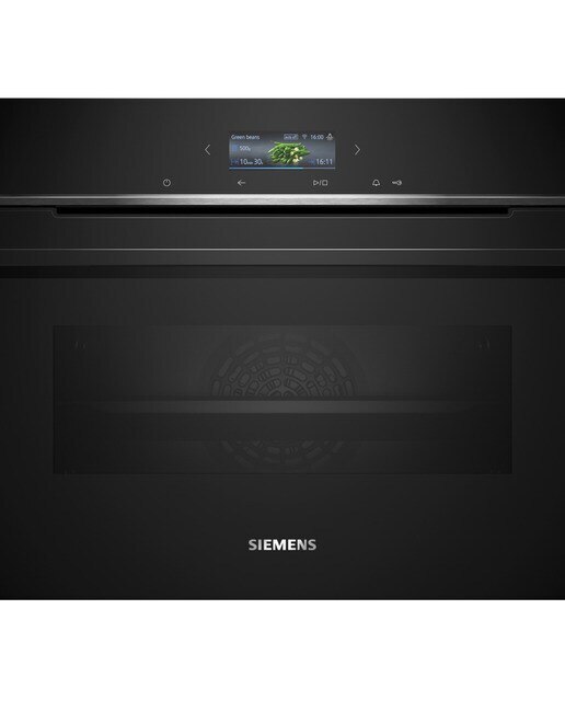 Imagem 0 de Forno Compacto Siemens iQ700 CB774G1B1 Pirolítico+Hidrolítico, TFT touchdisplay e de 47 Litros - Preto