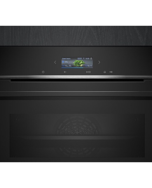 Forno Compacto Siemens iQ700 CB774G1B1 Pirolítico+Hidrolítico, TFT touchdisplay e de 47 Litros - Preto Preto-3