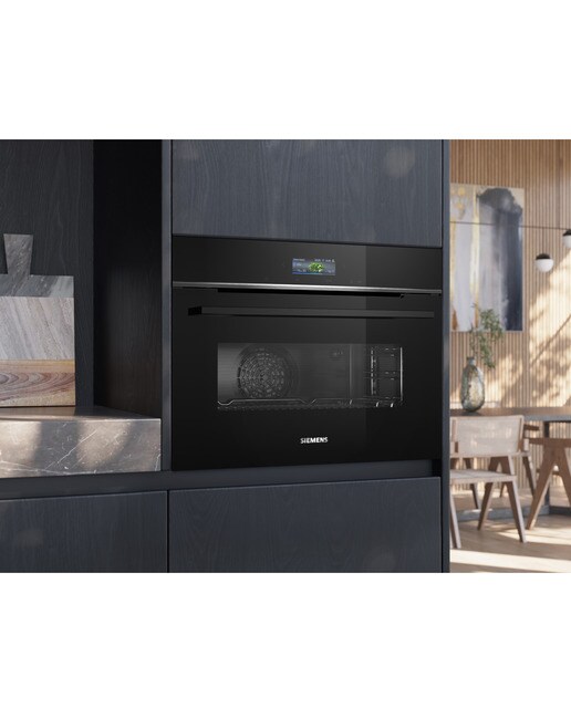 Forno Compacto Siemens iQ700 CB774G1B1 Pirolítico+Hidrolítico, TFT touchdisplay e de 47 Litros - Preto Preto-7