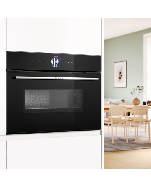 Forno Compacto Bosch Serie 8 CMG7761B1 Função Micro-ondas, Pirolítico, Hidrolítico e de 45 Litros - Preto Vidro preto-3