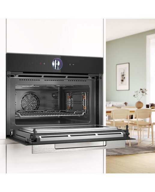 Forno Compacto Bosch Serie 8 CMG7761B1 Função Micro-ondas, Pirolítico, Hidrolítico e de 45 Litros - Preto Vidro preto-4