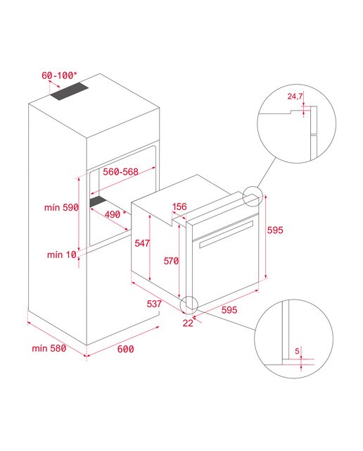 Forno Multifunções Teka HLB 84-G1 P BM Infinity G1, Italdesign Giugiaro, SurroundTemp, Dual Clean: Pirólise + Hydroclean® Pro e de 71 Litros - Preto Preto-2