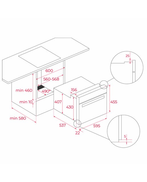 Forno Multifunções Teka HLC 84-G1 C BM Infinity G1, Italdesign Giugiaro, SurroundTemp + Micro-ondas, Hydroclean ECO e de 40 Litros - Preto Preto mate-4