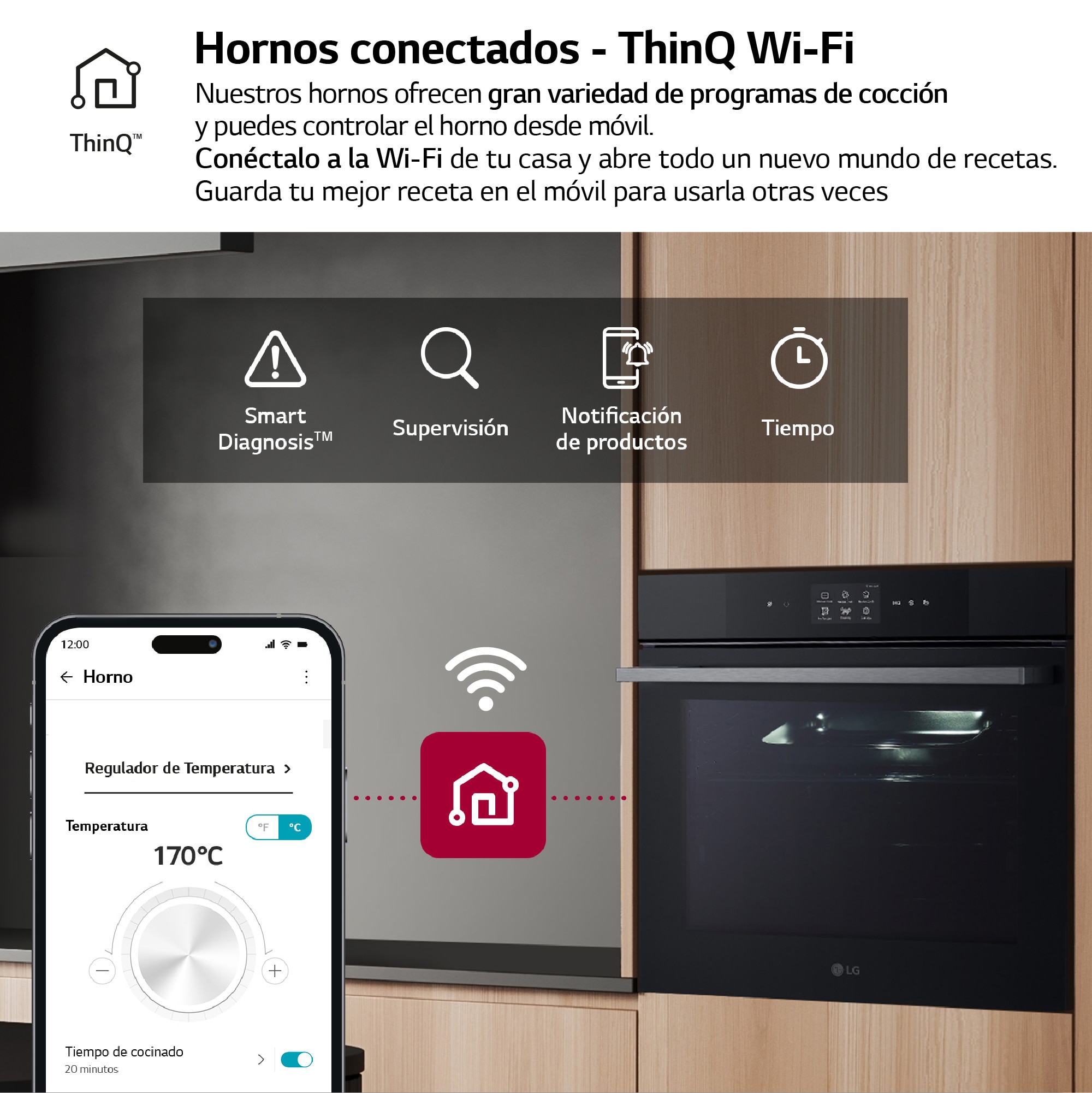 Horno vapor LG con sistema de limpieza Blue EasyClean, 76 l, display LCD táctil, ThinQ Wi-fi - WS9D7672WM Negro-12