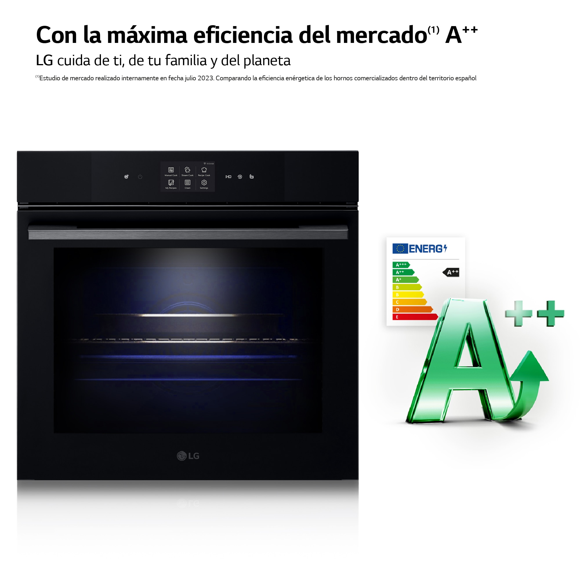 Horno vapor LG con sistema de limpieza Blue EasyClean, 76 l, display LCD táctil, ThinQ Wi-fi - WS9D7672WM Negro-13