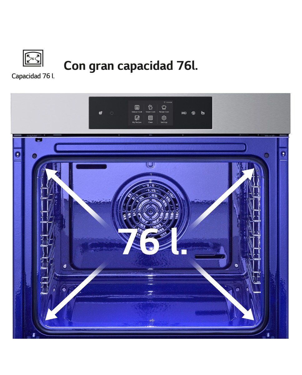 Horno multifunción LG pirolítico, 76 l, función freidora de aire - WS9D7651WS Inox-7