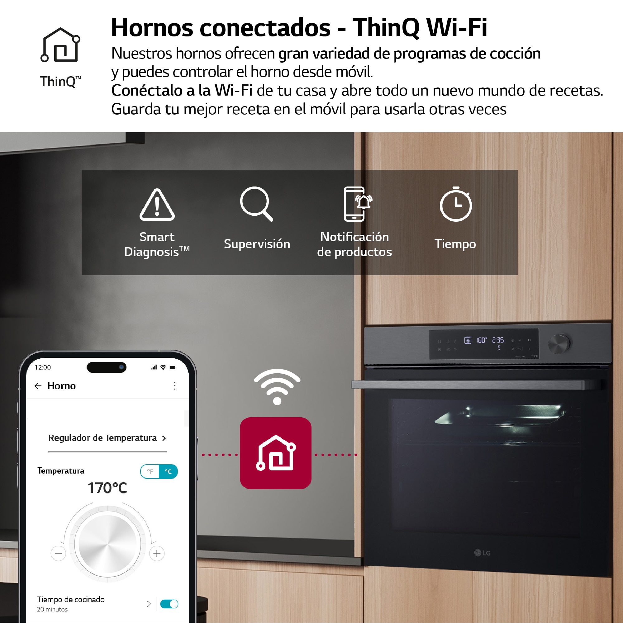 Horno multifunción LG pirolítico, 76 l, display LED, función Instaview - WS7D7632WB - Acero negro Acero negro-7