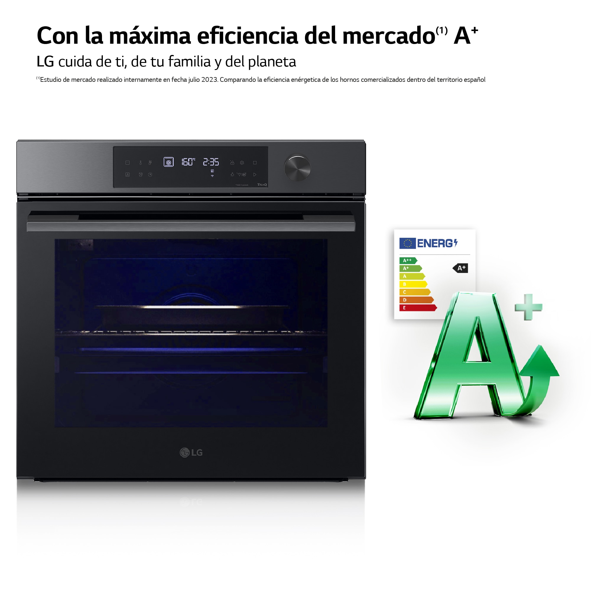Horno multifunción LG pirolítico, 76 l, display LED, función Instaview - WS7D7632WB - Acero negro Acero negro-8