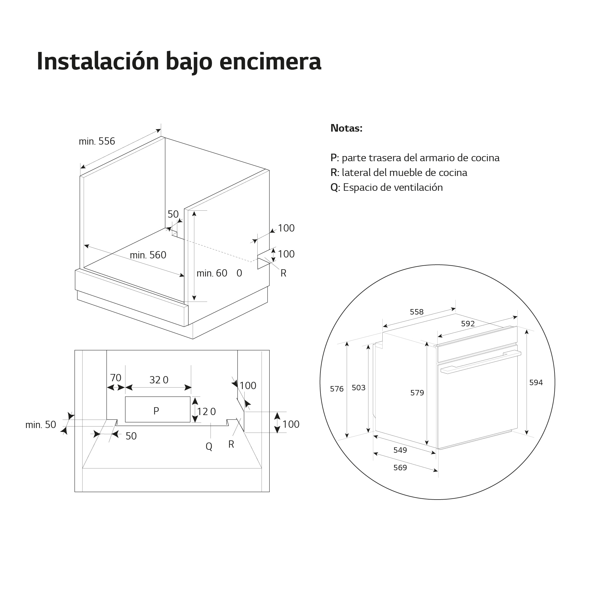 Horno multifunción LG pirolítico, 76 l, display LED, función Instaview - WS7D7632WB - Acero negro Acero negro-10