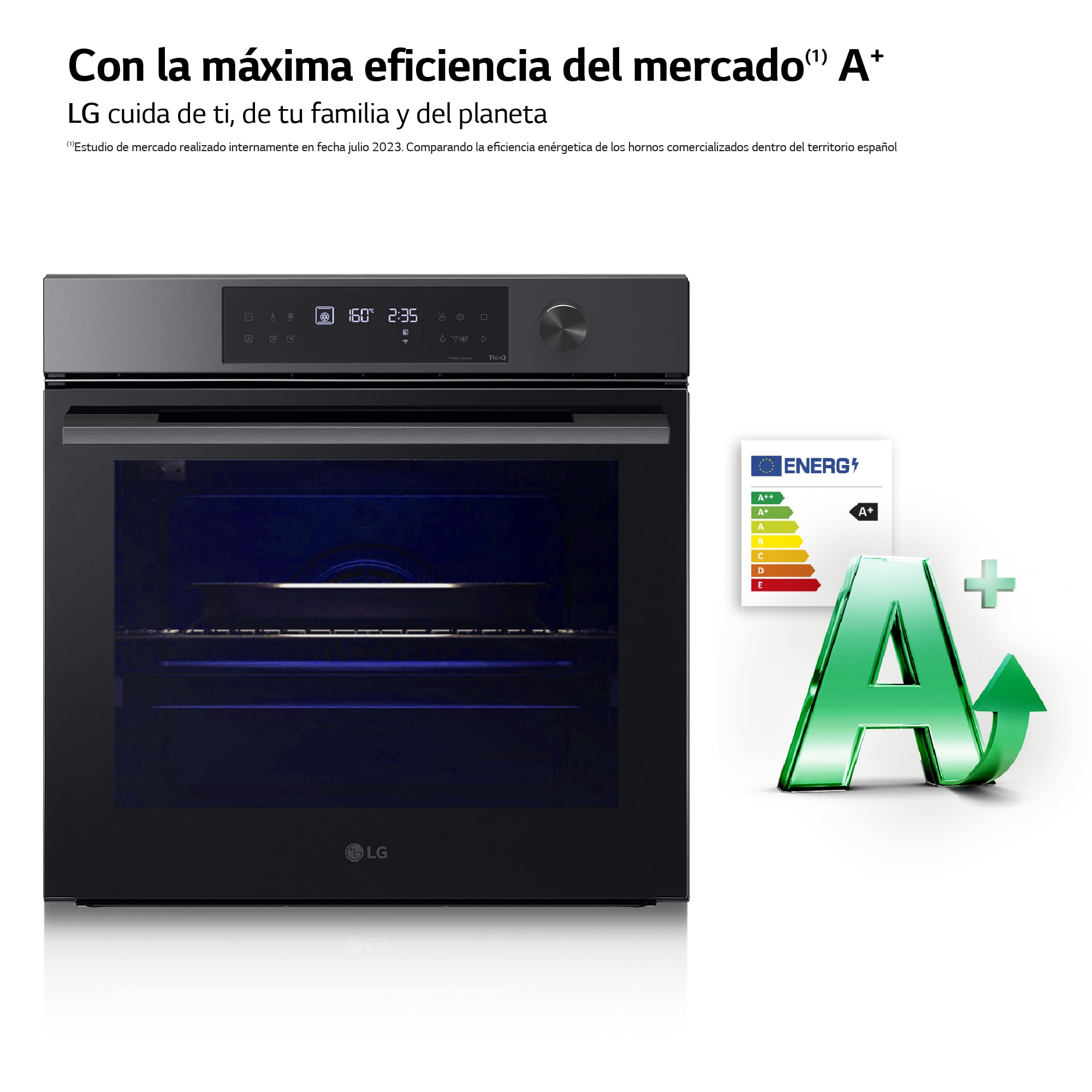 Horno multifunción LG pirolítico, 76 l, display LED, función de cocción lenta al vacio y freidora de aire - WS7D7631WB 10