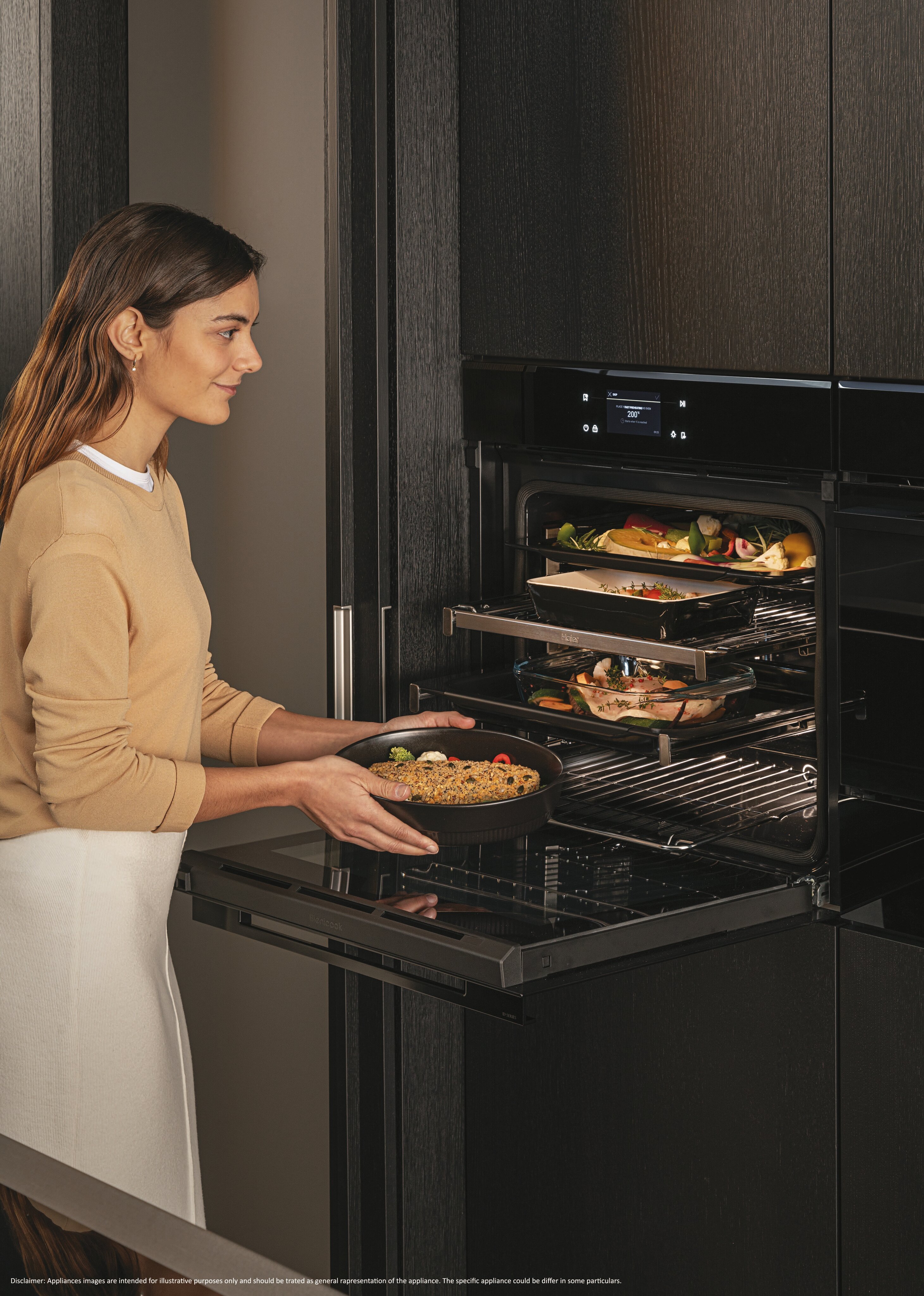 Forno Multifunnções Haier ID Series 4 H6 ID46C3YTB Pirolítico e Hidrolítico, Wifi e de 78 Litros - Preto Preto-11