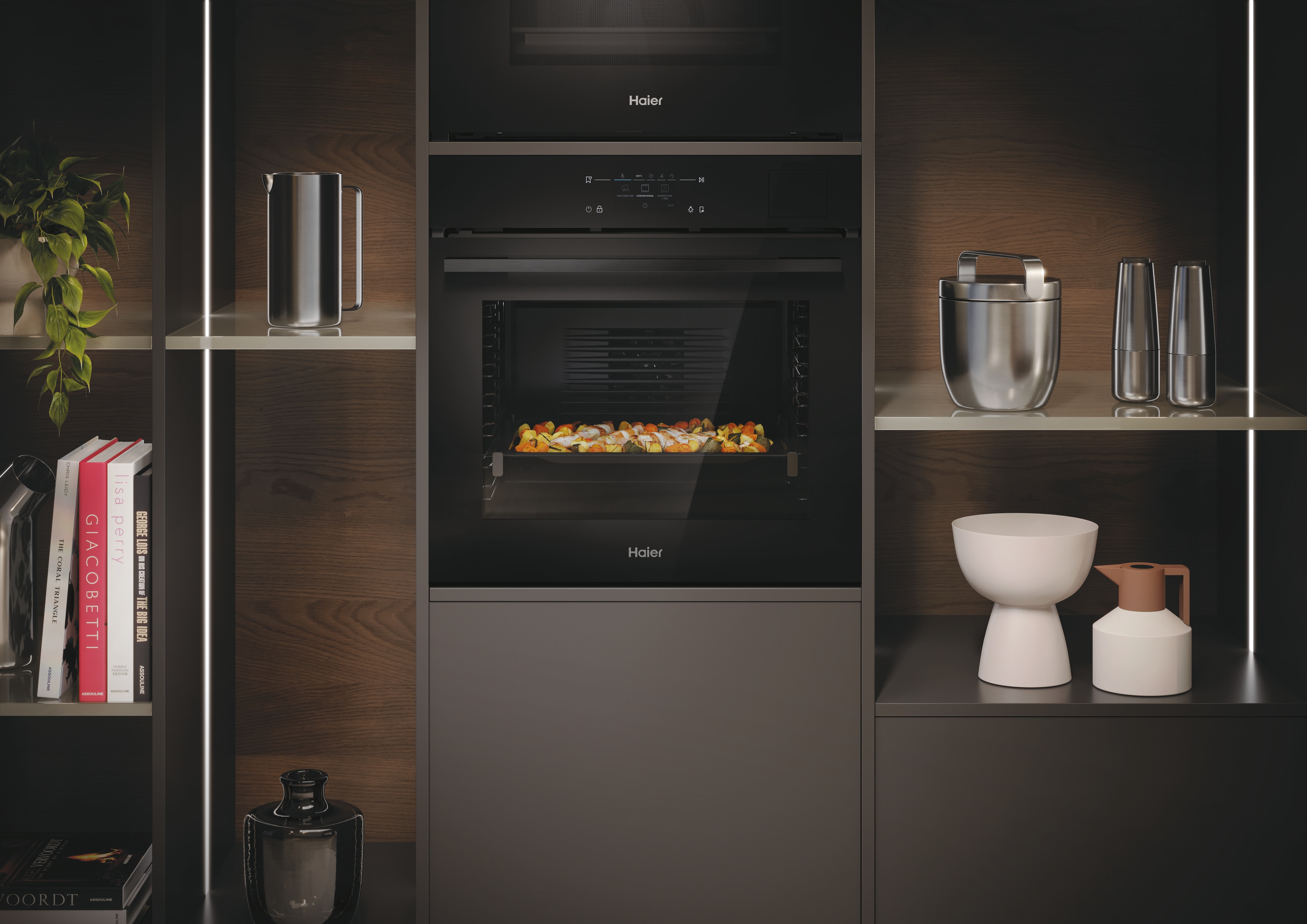 Horno Multifunción Haier con Limpieza Pirolítica, Vapor y Sonda Térmica Inalámbrica, Series 4 - H6 ID48C5SYTB Negro-10