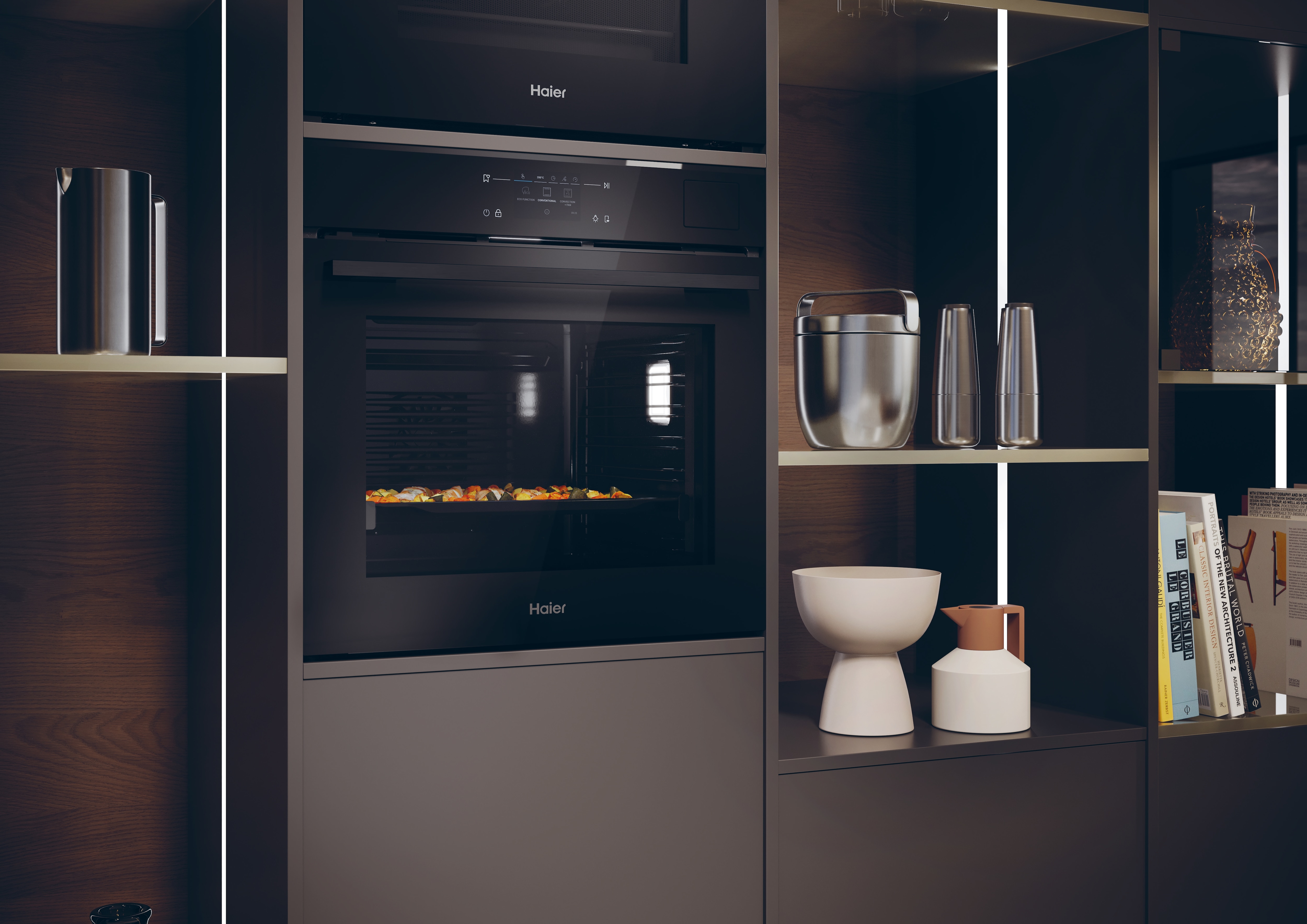 Horno Multifunción Haier con Limpieza Pirolítica, Vapor y Sonda Térmica Inalámbrica, Series 4 - H6 ID48C5SYTB Negro-14
