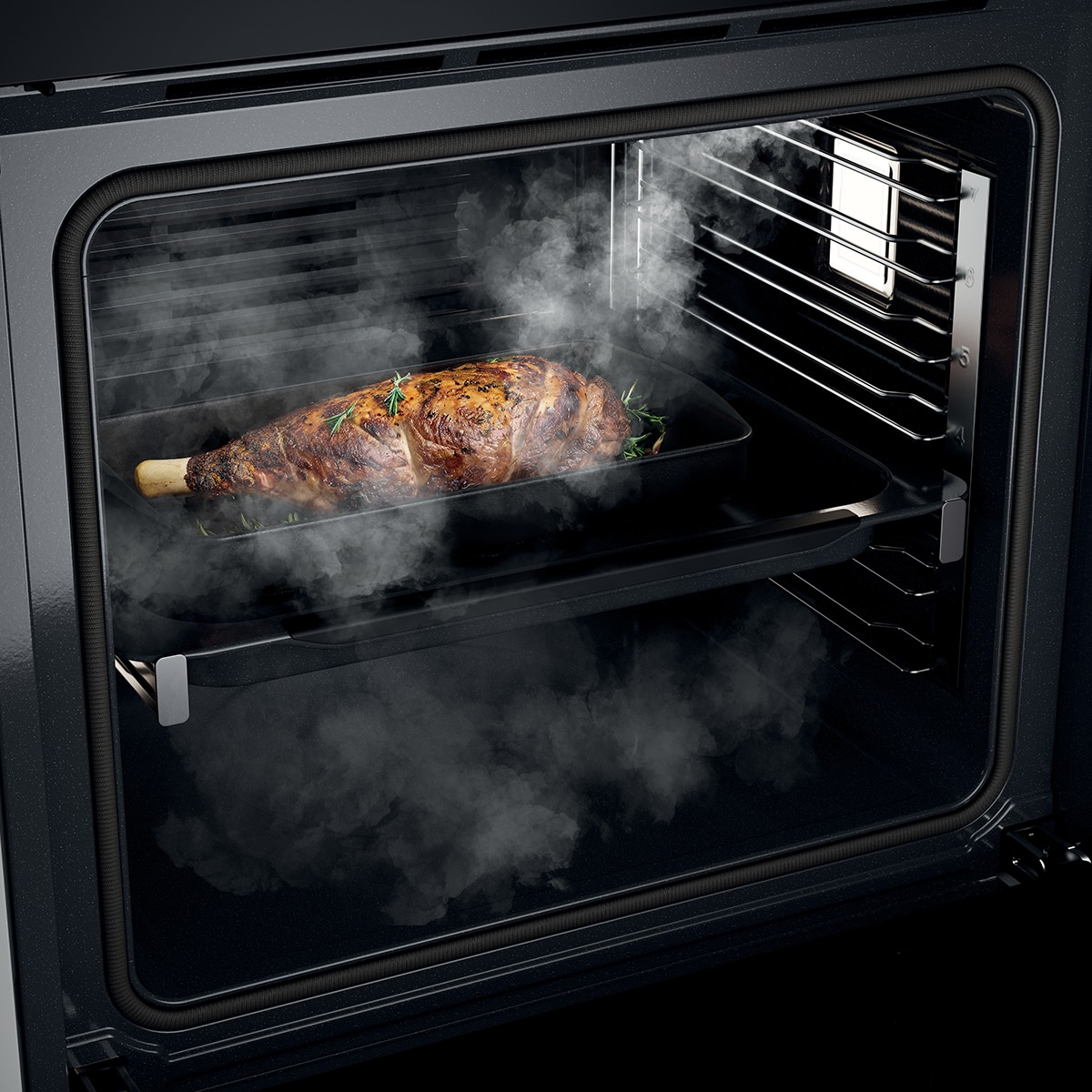 Horno Multifunción Haier con Limpieza Pirolítica, Vapor y Sonda Térmica Inalámbrica, Series 4 - H6 ID48C5SYTB Negro-17