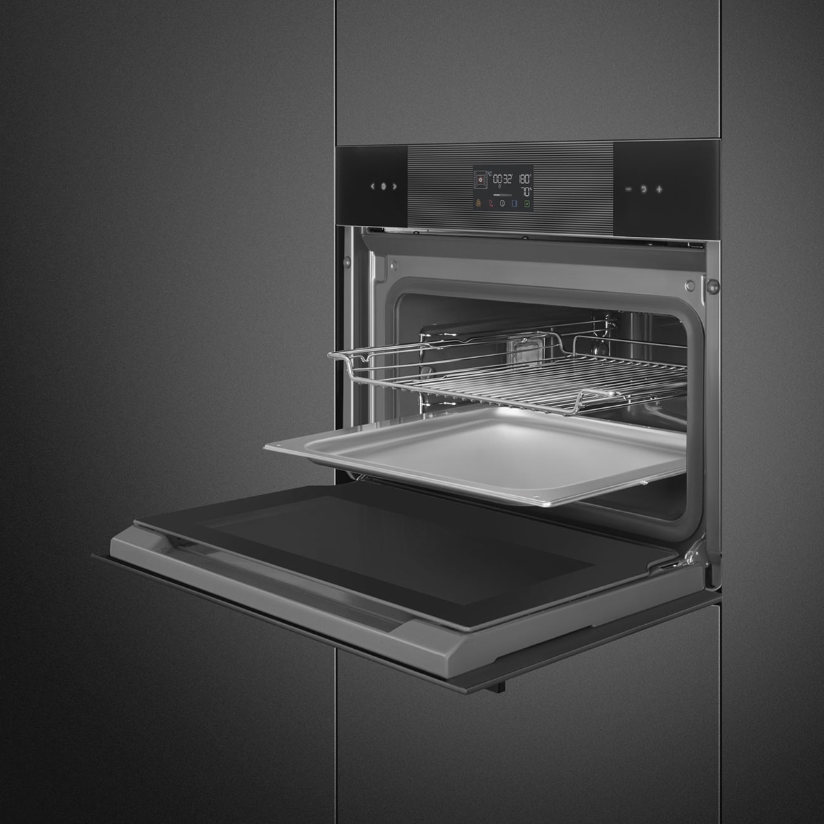 Horno compacto con microondas Smeg, 40 litros- SO4101M1B3 Negro-5