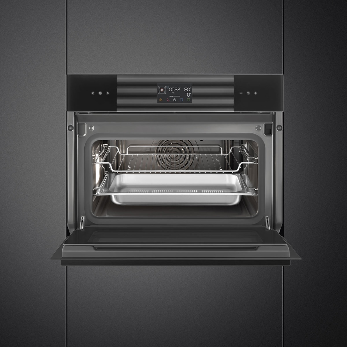 Horno compacto con microondas Smeg, 40 litros- SO4101M1B3 Negro-7