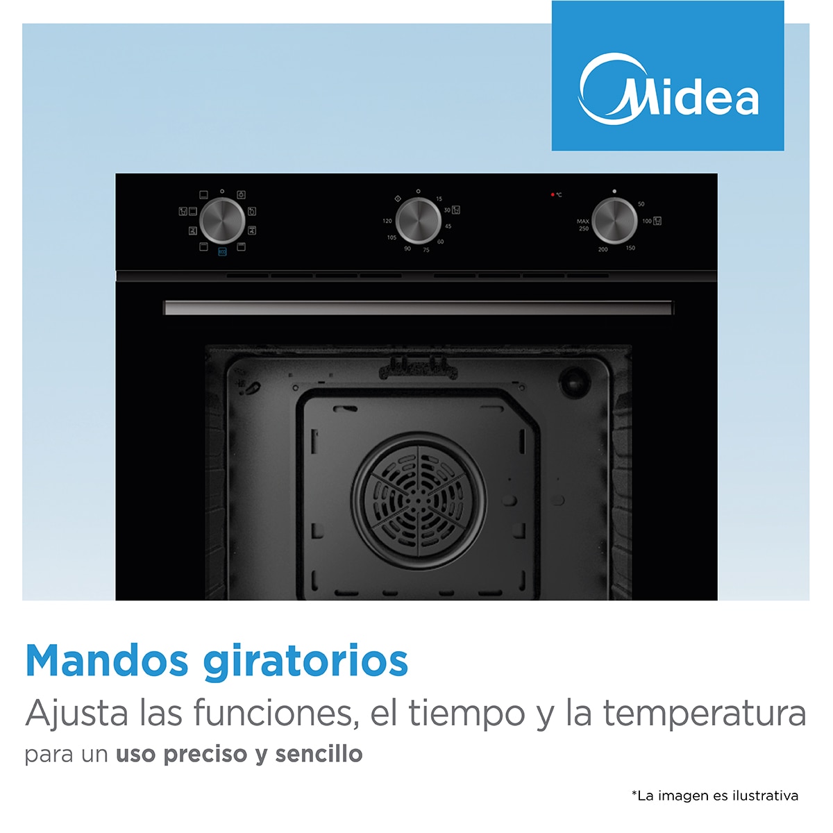 Forno Multifunções Midea MBON5M90M5-BK com 9 Funções e de 70 Litros - Inox Preto-7