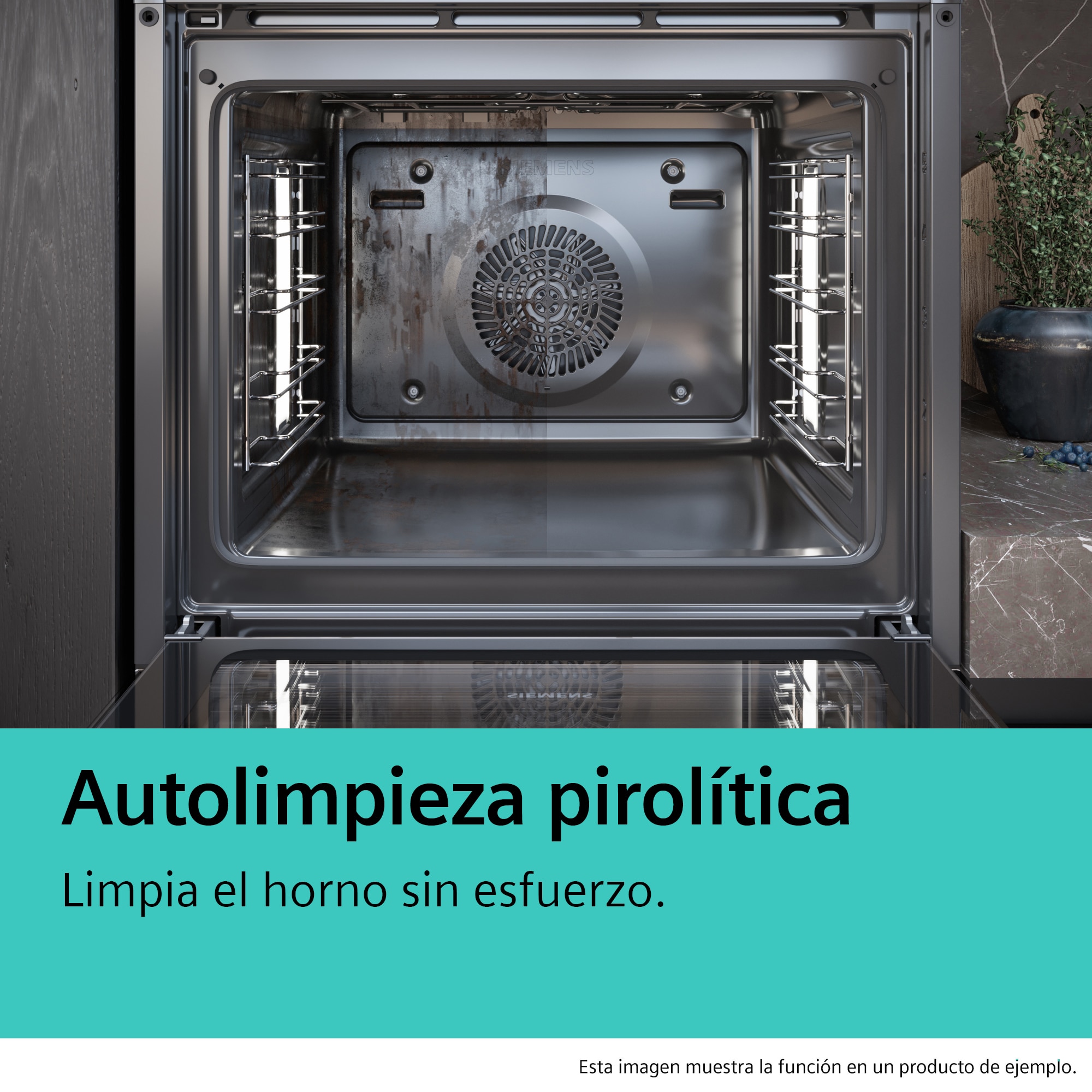 Horno multifunción Siemens iQ300 limpieza pirolítica e hidrolítica, con función vapor - HR572GBS3 Cristal negro/inox-10