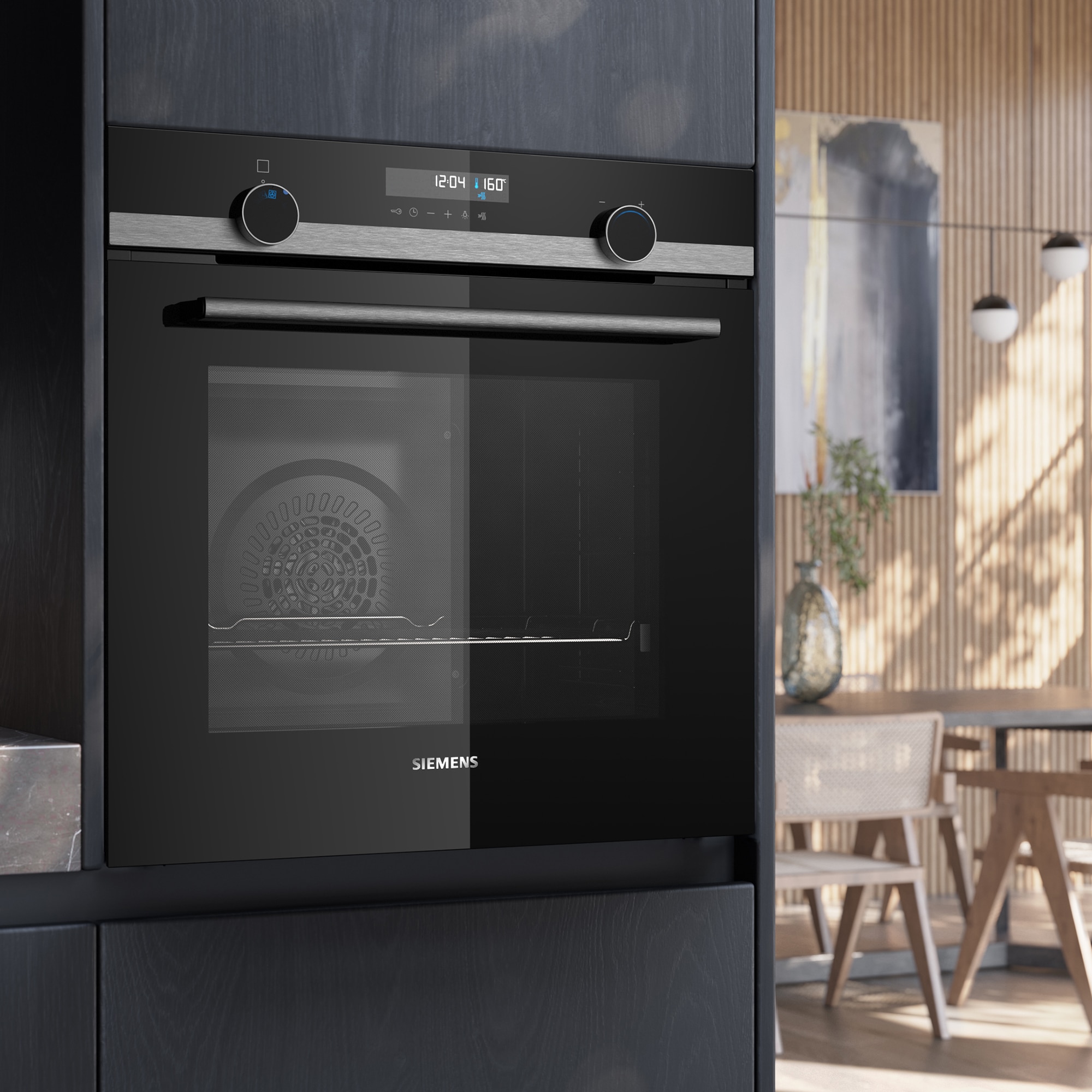 Forno Multifunções Siemens iQ500 HB578GFS7 Pirolítico e de 71 Litros - Inox Vidro preto/inox-3