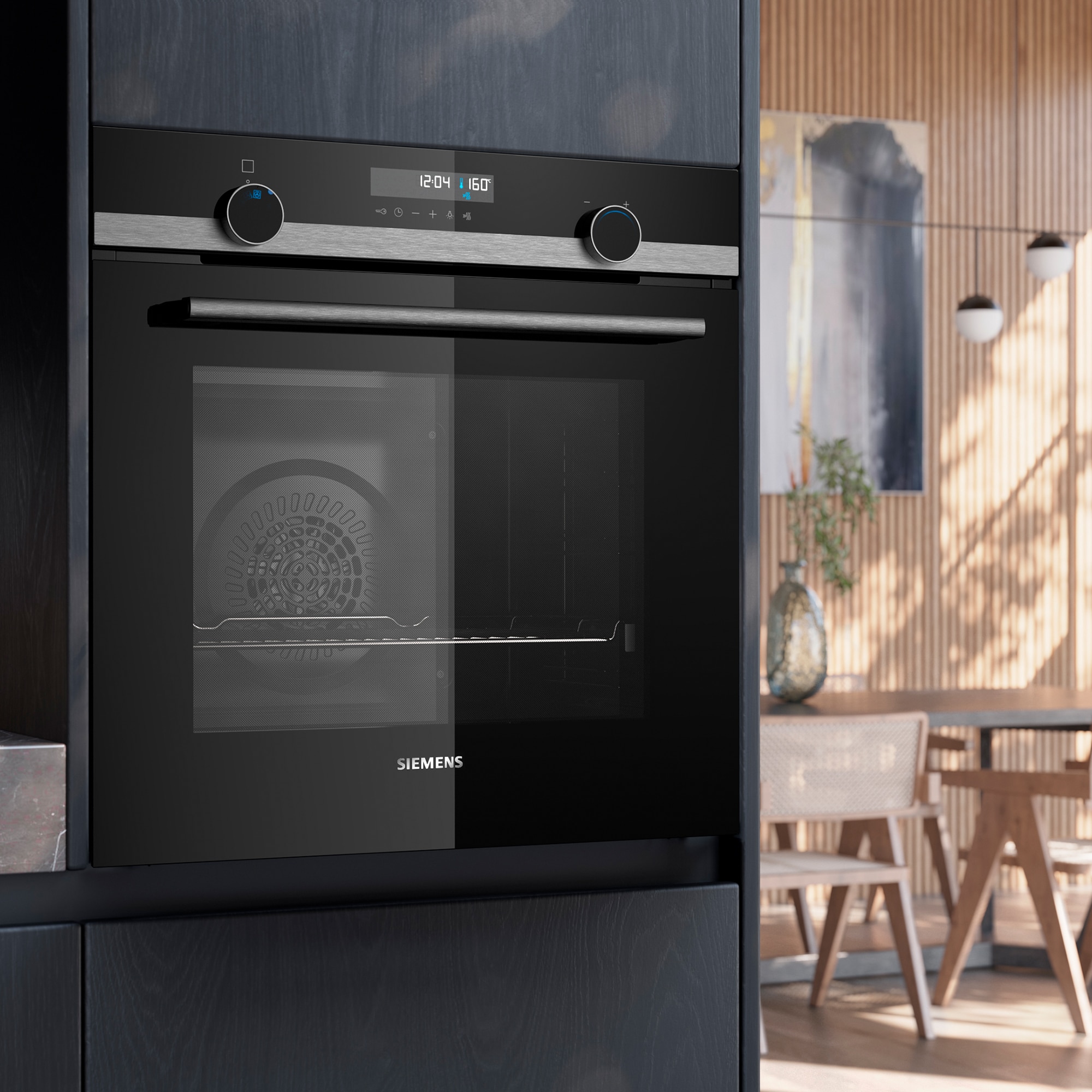 Horno multifunción Siemens iQ500 pirolítico - HB578GES7 Cristal negro/inox-3
