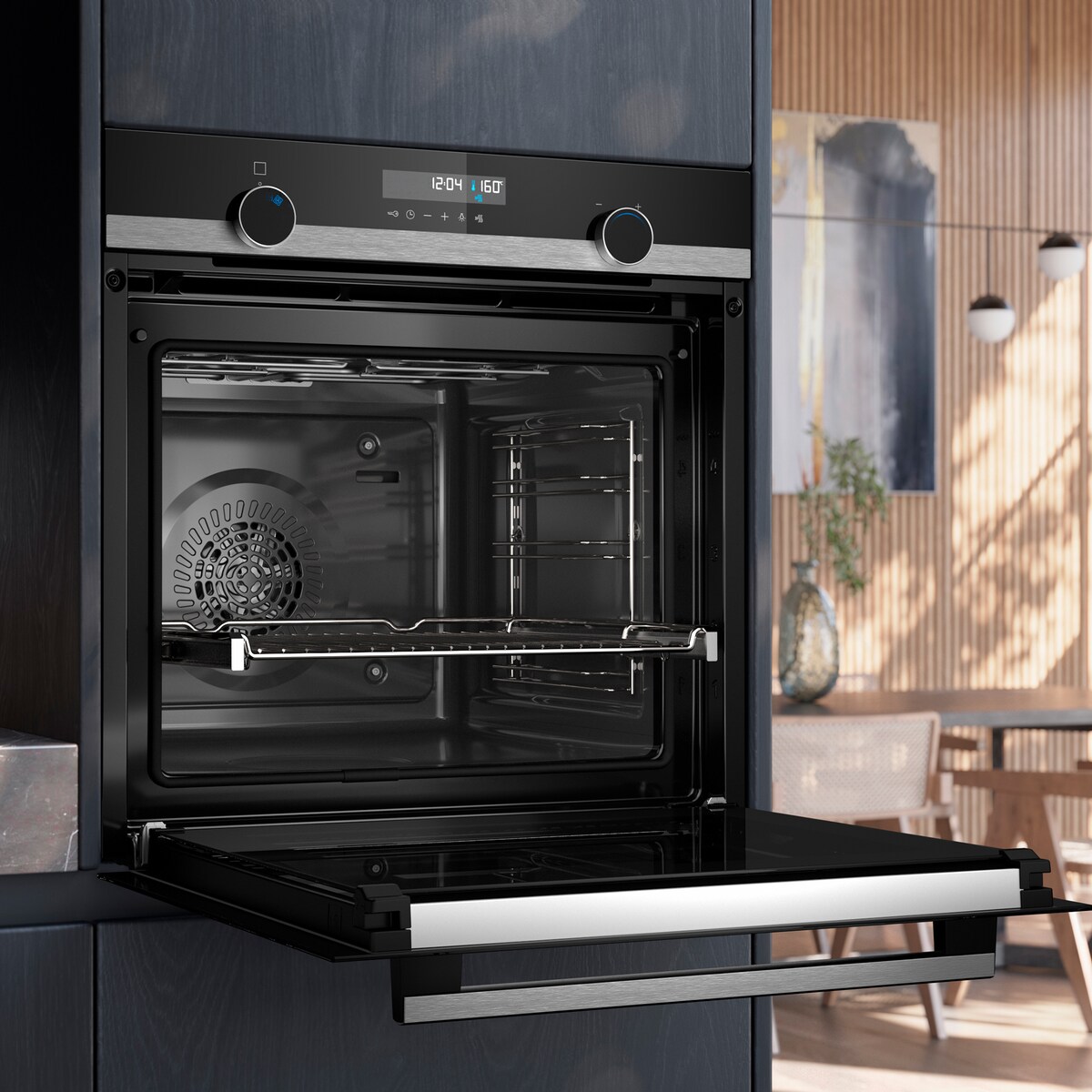 Horno multifunción Siemens pirolítico + hidrolítico - HB578GES3 Negro/Inox-6