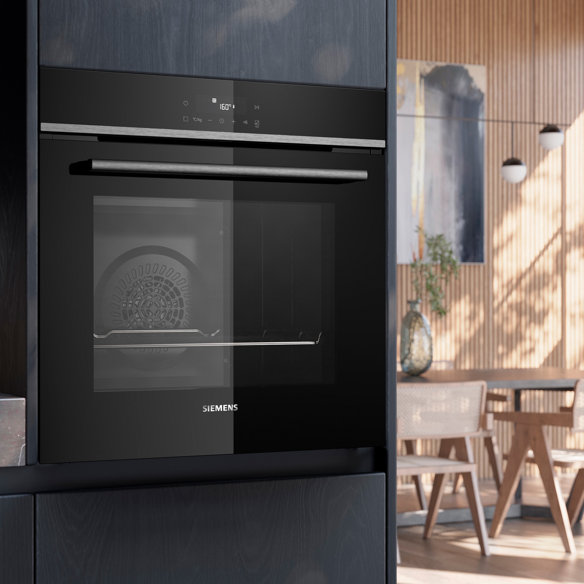Horno multifunción Siemens iQ 300 pirolítico - HB572AES3 Cristal negro/inox-3