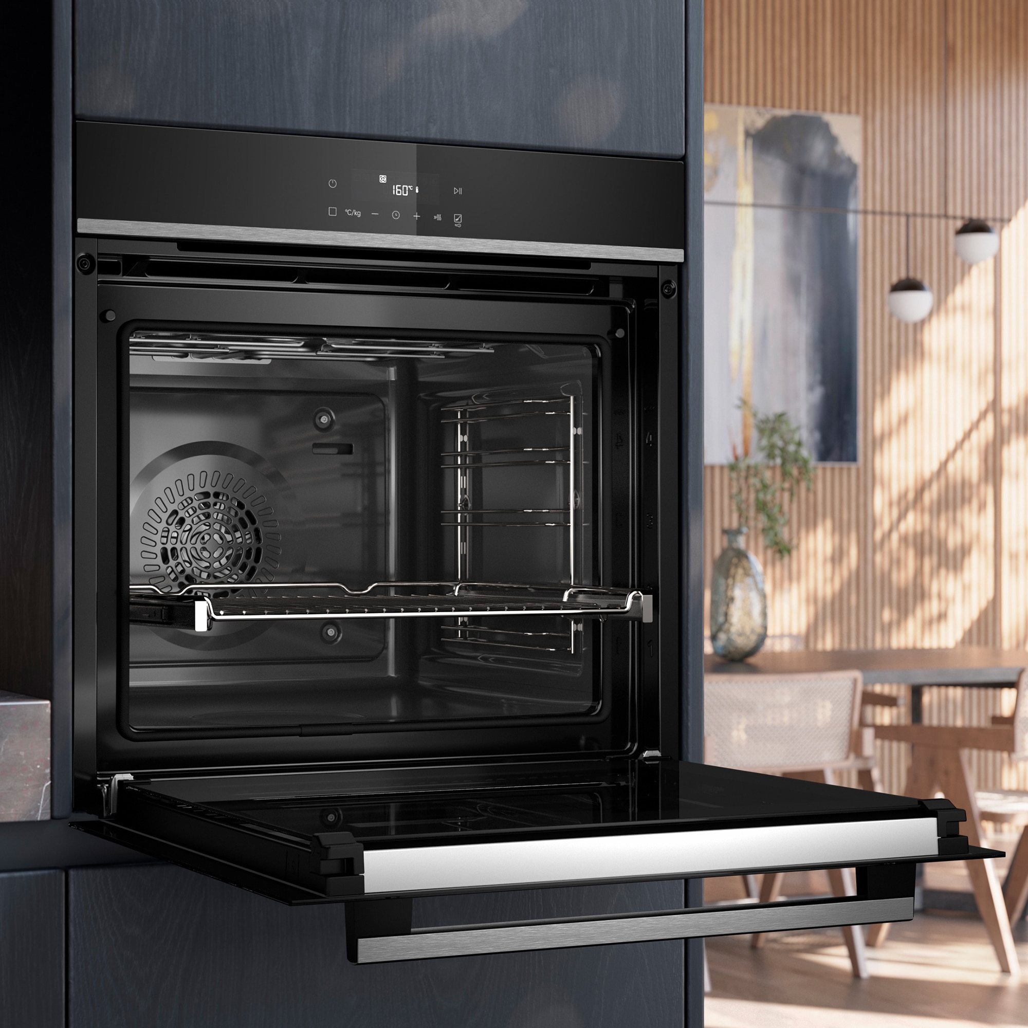 Horno multifunción Siemens iQ 300 pirolítico - HB572AES3 Cristal negro/inox-4