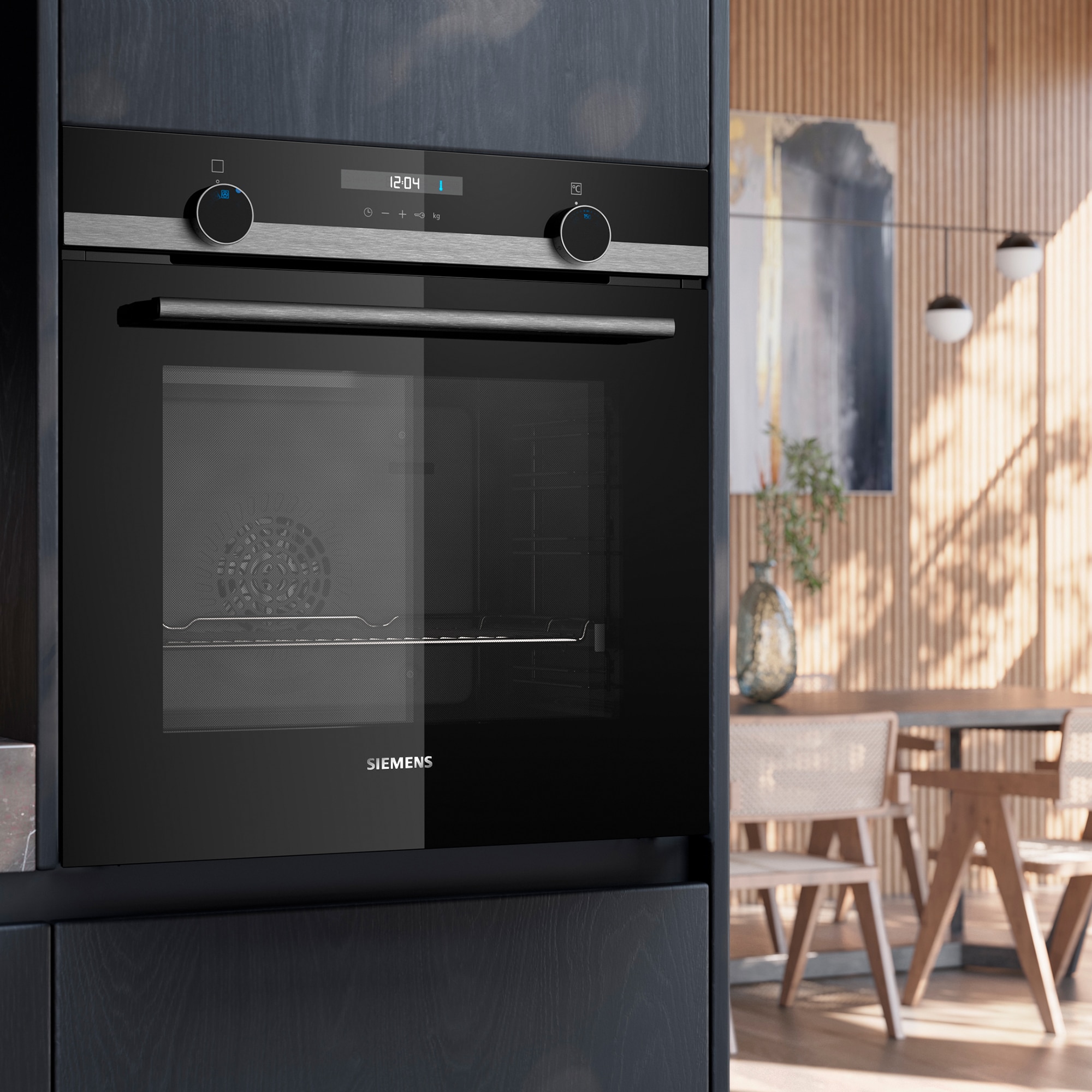 Horno multifunción Siemens iQ500 con función EcoClean - HB537GES3 Cristal negro/inox-3